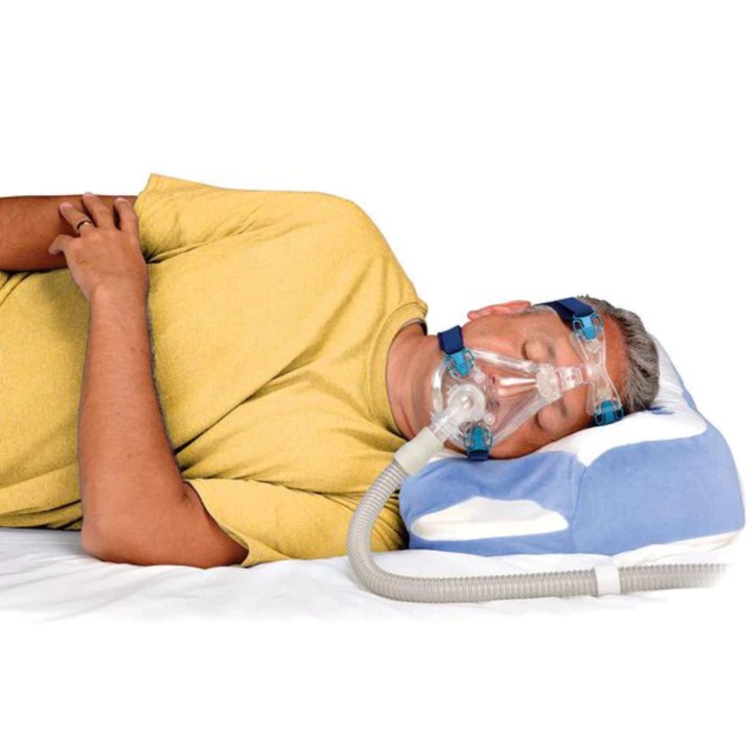 CPAP and BiPAP pillow to help you sleep with more comfort. Having the mask on your face can become annoying. Using this pillow will help with CPAP compliance and comfort.