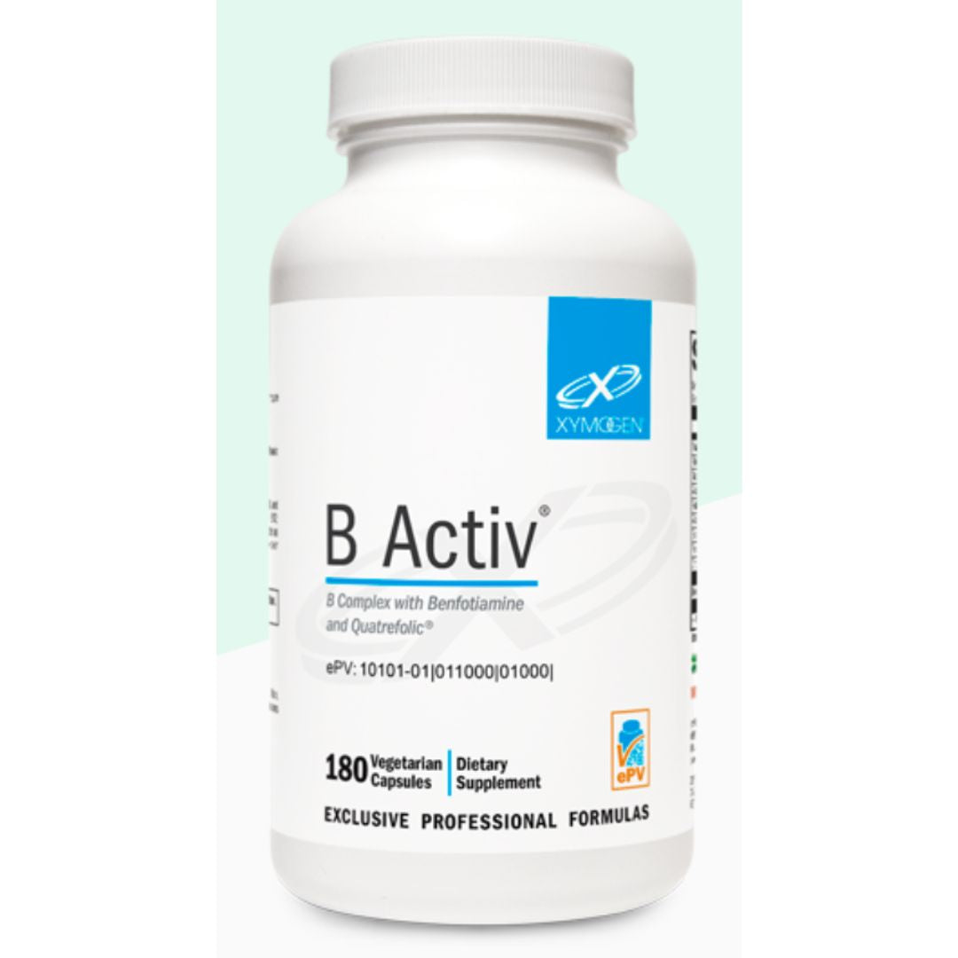 B Activ® contains the entire spectrum of B vitamins. This B Complex comes with Benfotiamine and Quatrefolic.