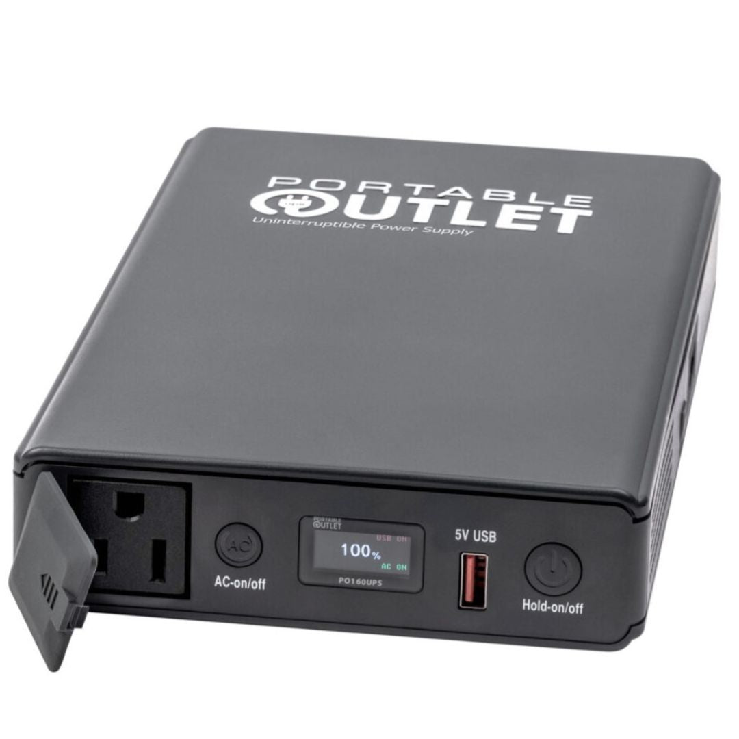 The Portable Outlet UPS Battery is a powerful, lightweight, lithium-ion battery solution in a compact, travel friendly package. Portable Outlet will power your CPAP or BiPAP for an entire night. It can be used as an uninterruptible power supply (UPS) so your CPAP will continue to function during unexpected power outages.